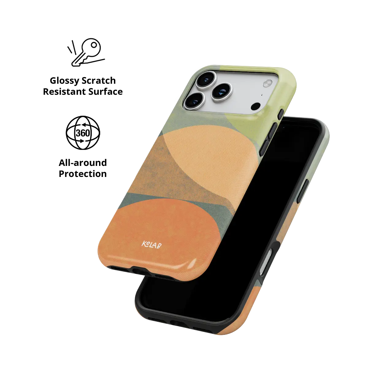 Olive Arc mood modular Tough iPhone case with glossy, scratch resistant all-around protection.