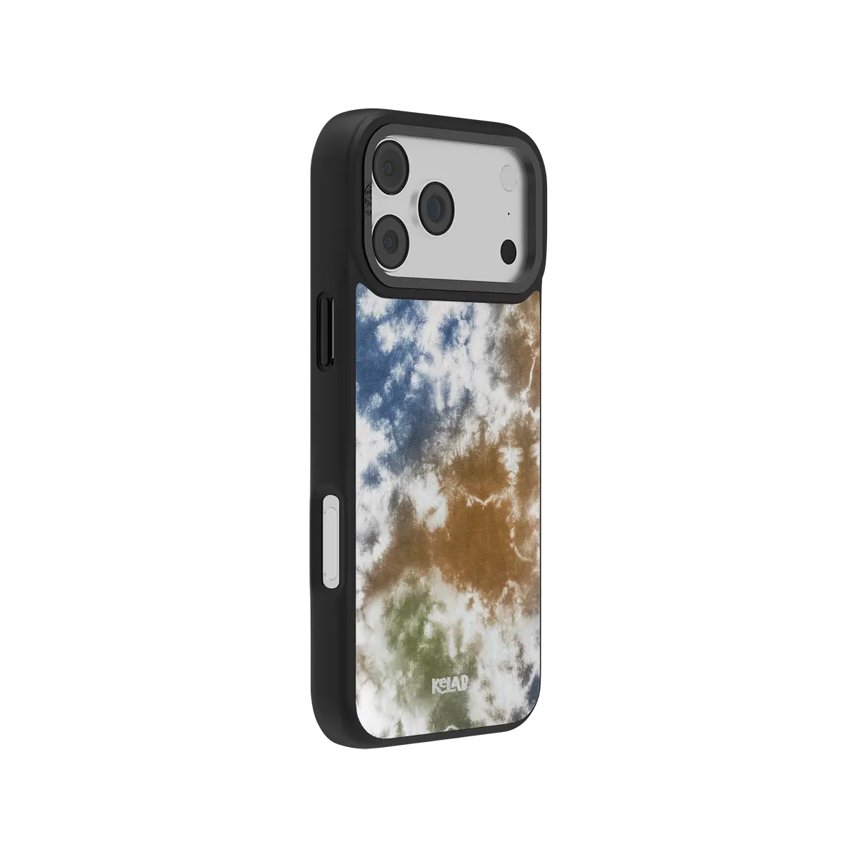 Tie-dye KELAB iPhone Case multicolor case with raised camera edges and printed logo