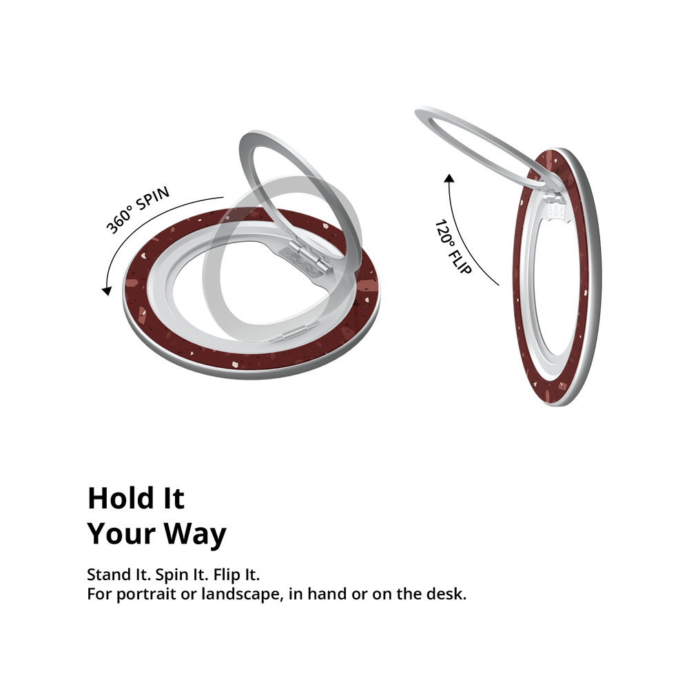 Crushed Merlot | Wine Red Terrazzo MagSafe Ring Stand