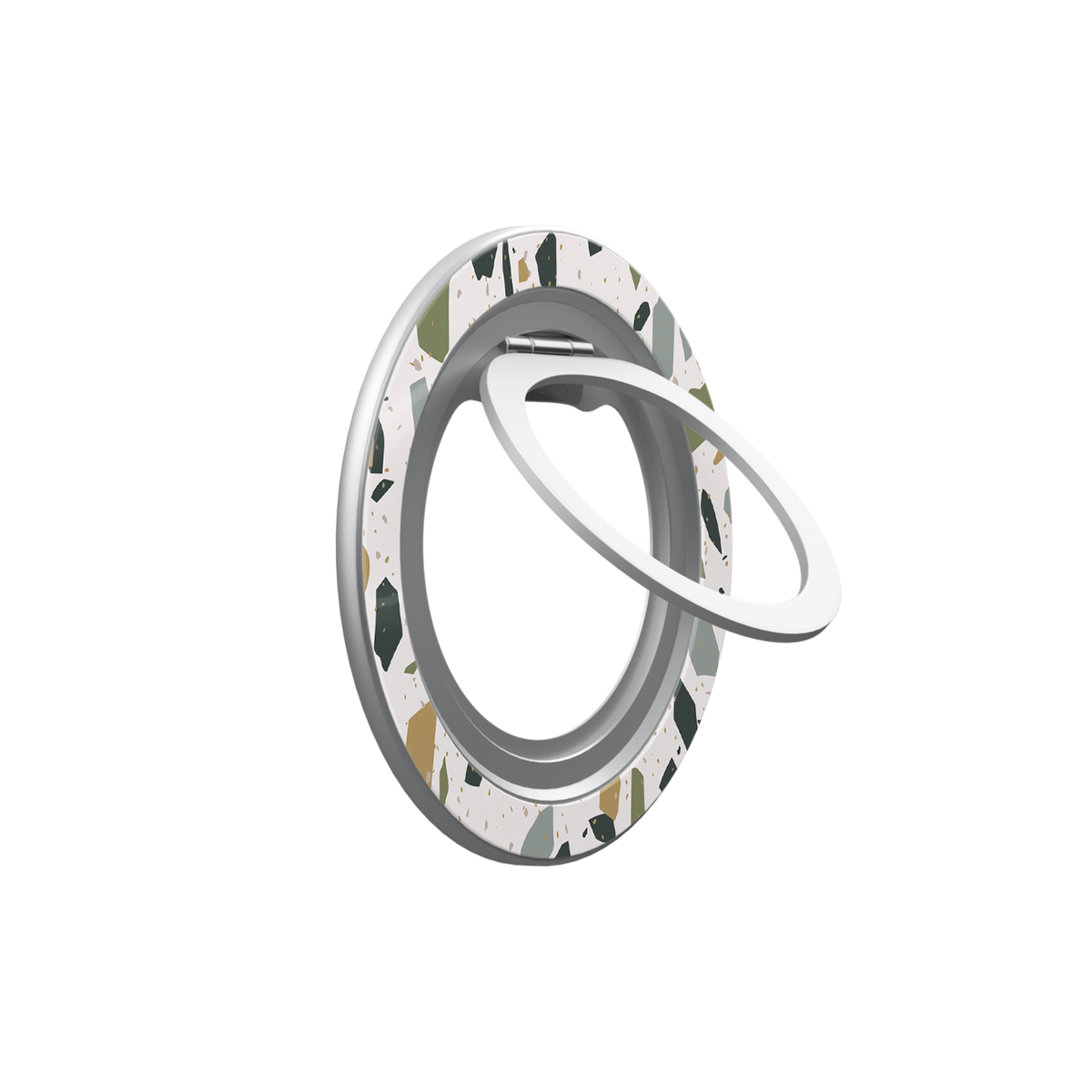 Pistachio Cream | White Terrazzo MagSafe Ring Stand