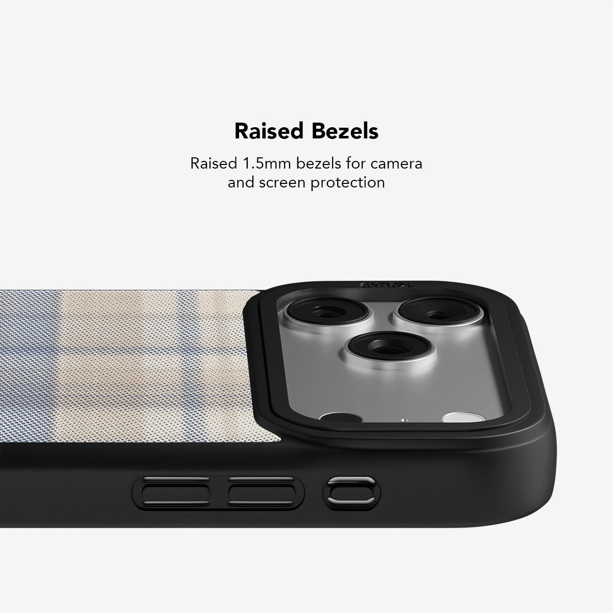 Oatmilk Flannel Phone Case with raised bezels for camera protection