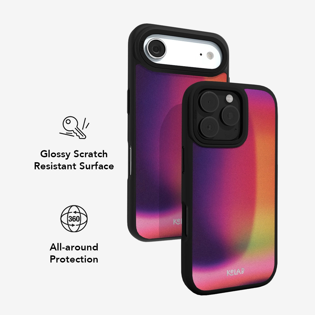 Colorful glossy scratch-resistant phone case with 360-degree all-around protection.