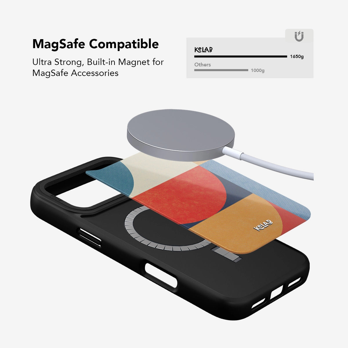 MagSafe compatible Color Index phone case with geometric design