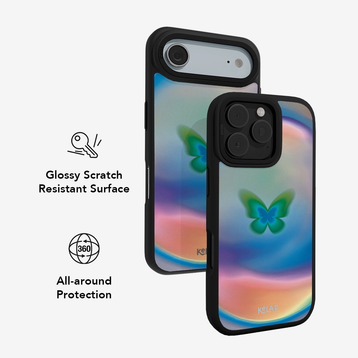 Gradient Butterfly Print iPhone Case