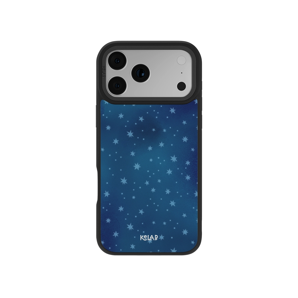 Blue starry design phone case for iPhone, durable material, stylish and protective.