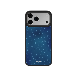 Blue starry design phone case for iPhone, durable material, stylish and protective.