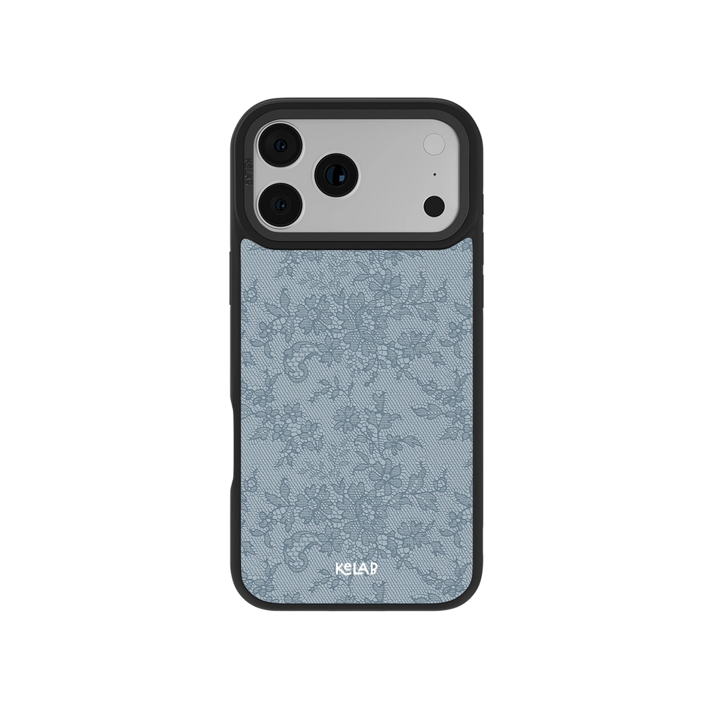 Botanical design iPhone Case in chrome silver with a textured floral pattern