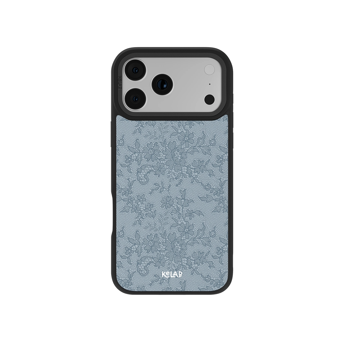 Botanical design iPhone Case in chrome silver with a textured floral pattern