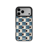 Terra Teal | Teal & Brown Checkered iPhone Case