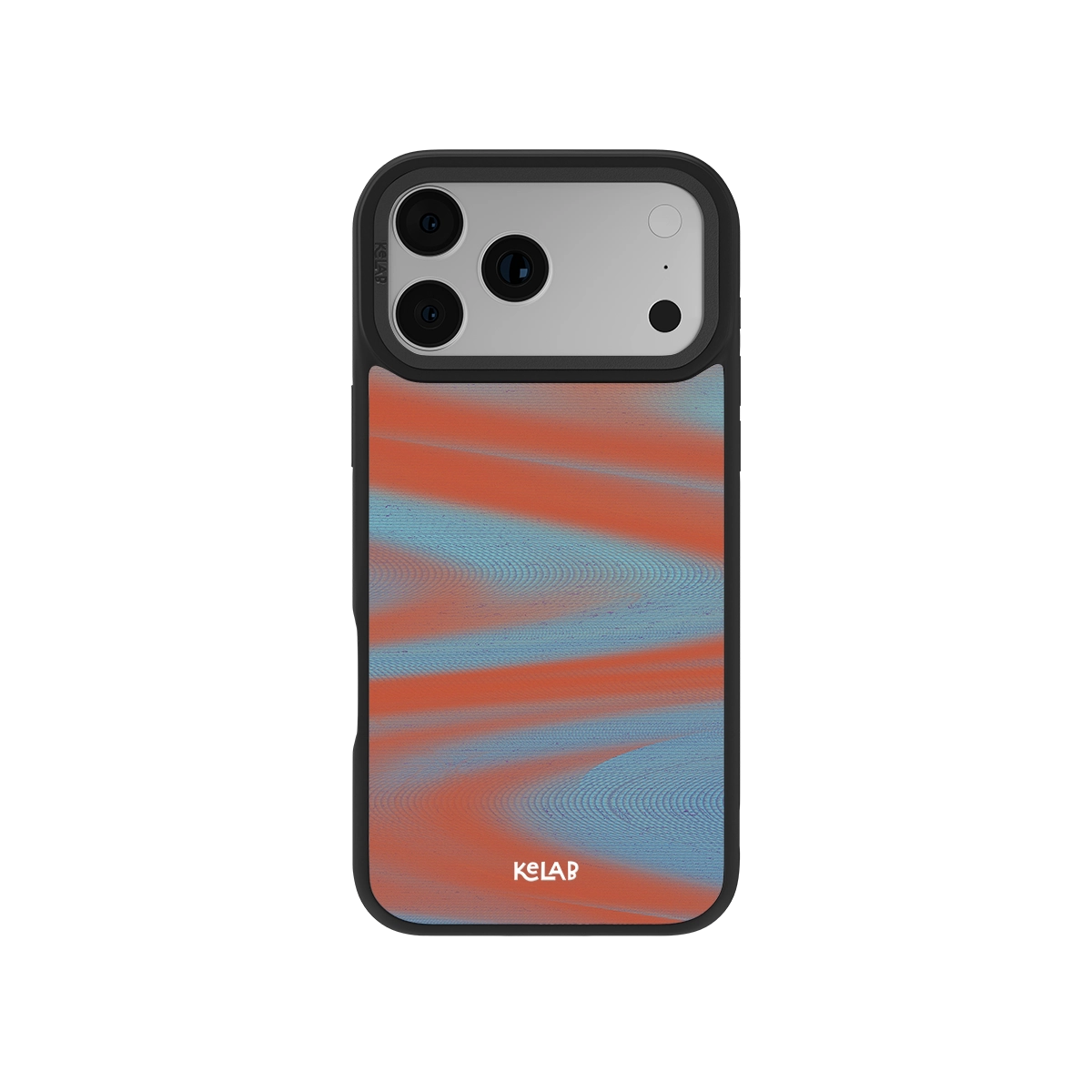 Stylish iPhone case with a red and blue abstract design, made from durable materials for protection.
