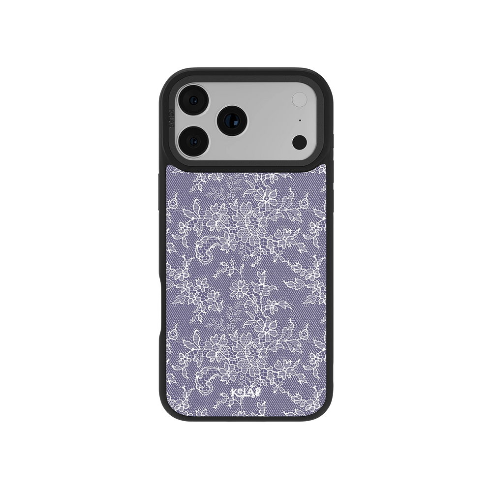 Black iPhone Case with iridescent floral design for iPhone 14 Pro Max and iPhone 13 Pro Max