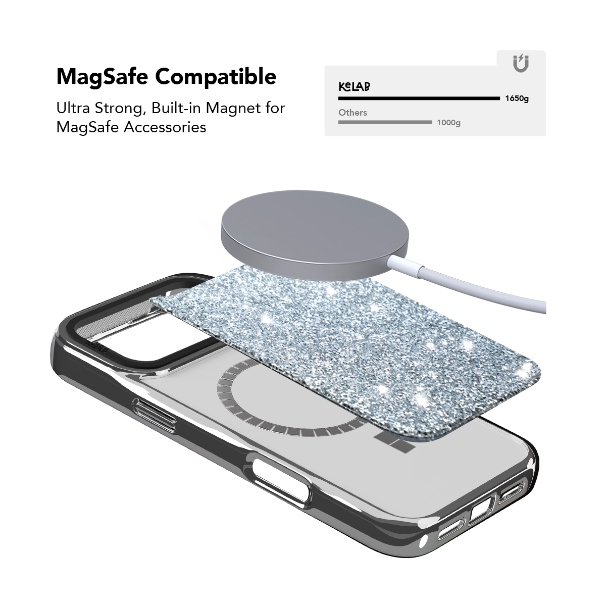 Chromatic Dust | Silver Dimond iPhone Case