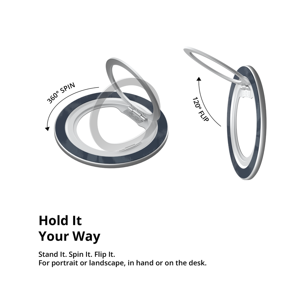 Acid Flora | Dark Blue Floral MagSafe Ring Stand