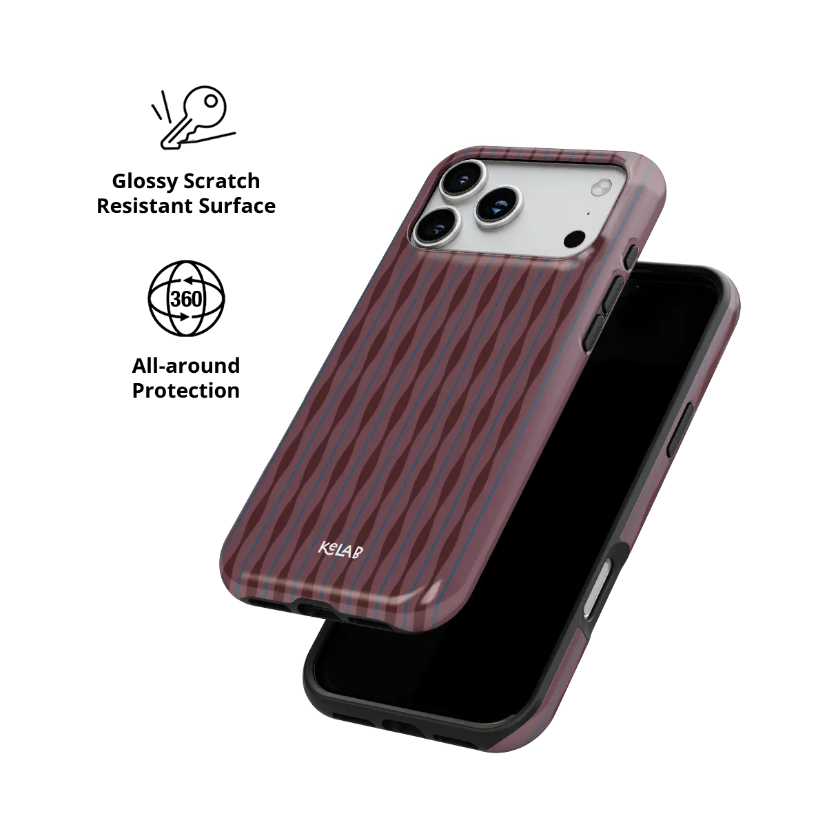 Mulberry iPhone case — Tough, scratch resistant polycarbonate shell protection detail