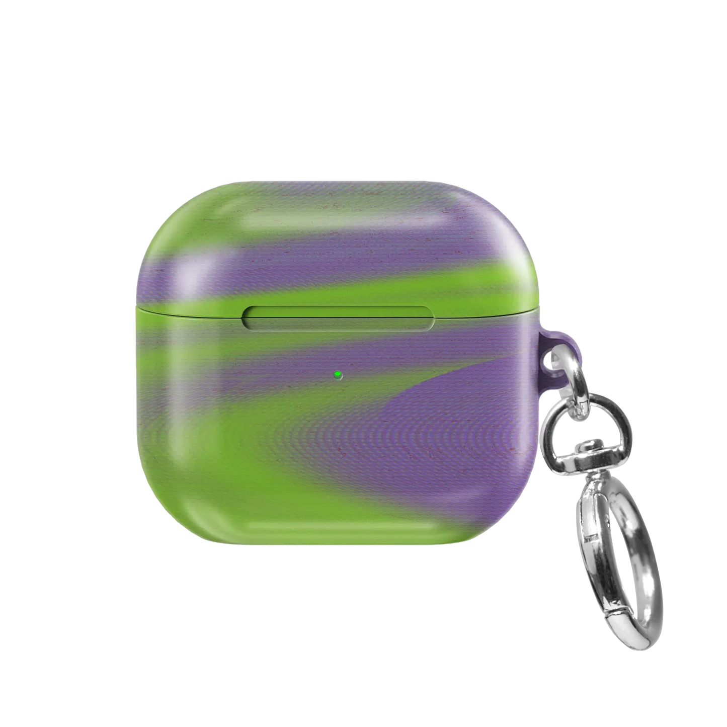 Neon Green Abstract Wave AirPods Case, front view