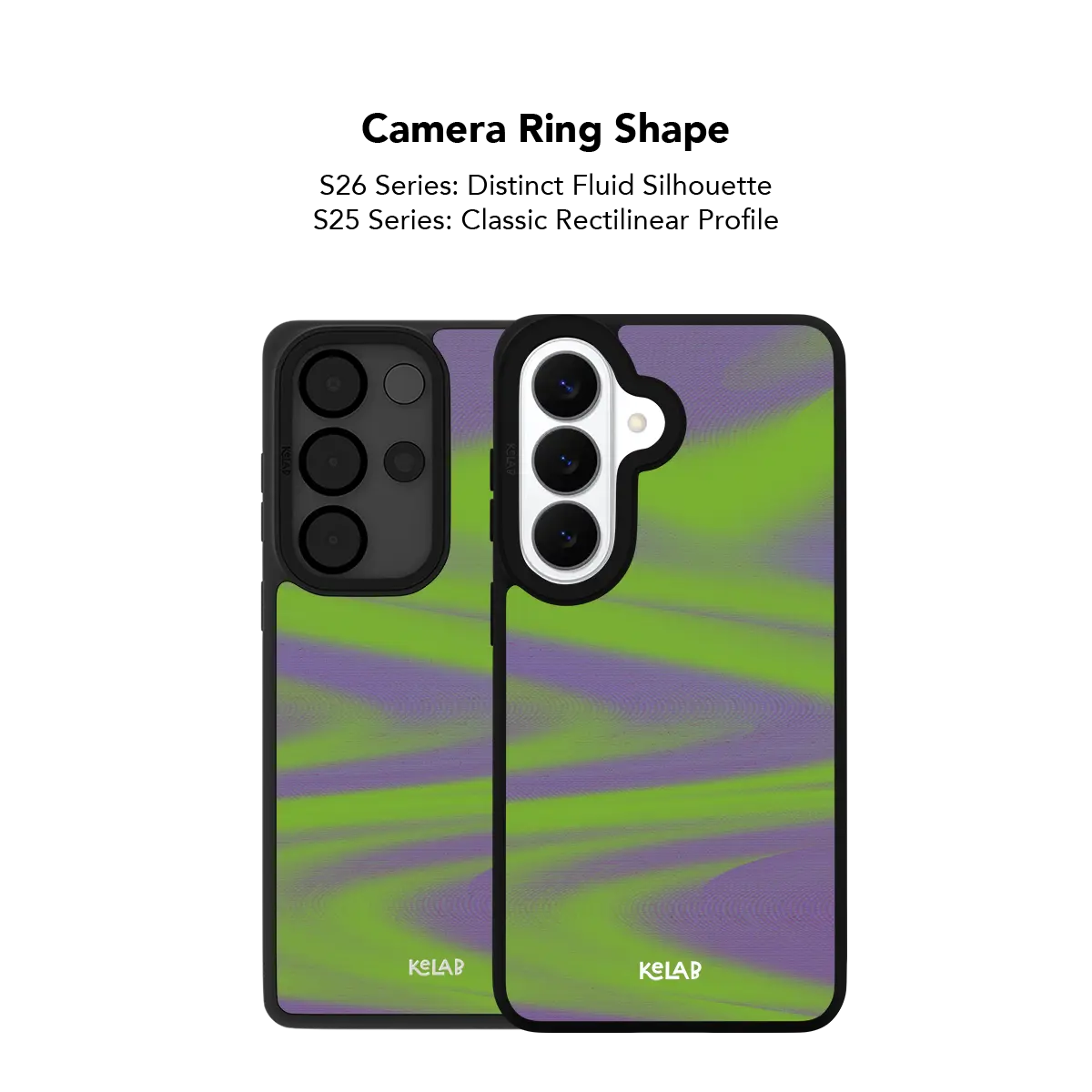 Close up of the camera ring cutout on the neon green Y2K wave Samsung Galaxy case