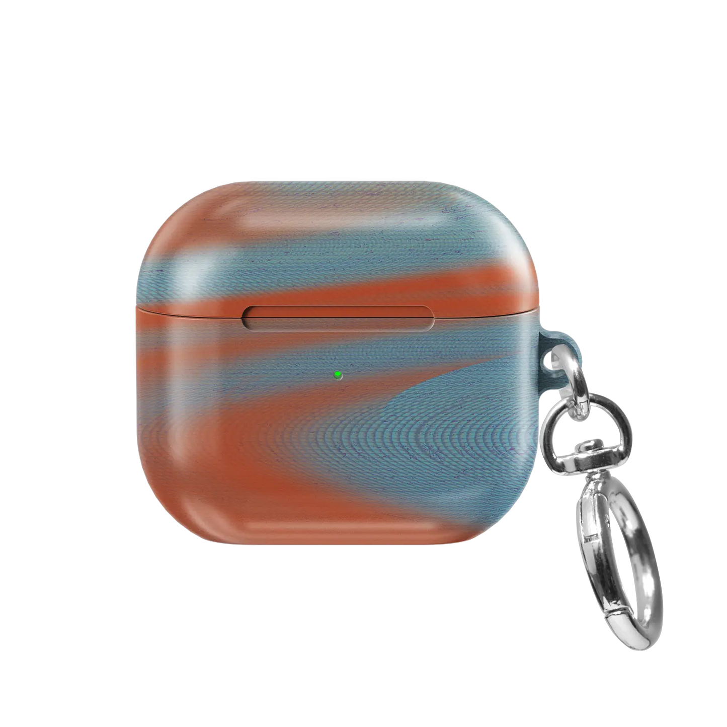 Orange Blue Abstract Wave AirPods Case, front view