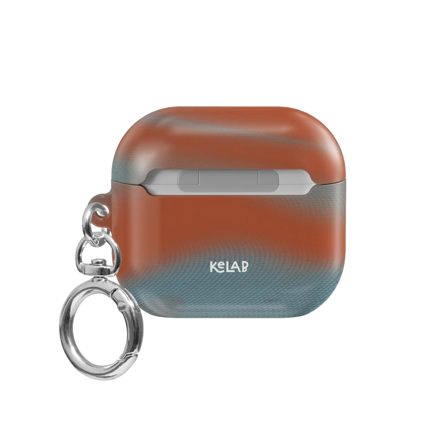 Orange Blue Abstract Wave AirPods Case, back view