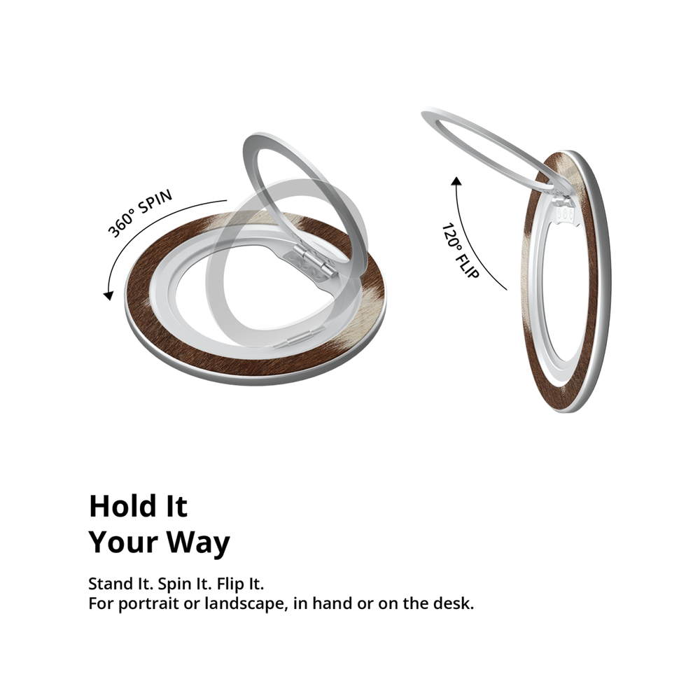 Rodeo Drive | Brown & White Cow Print MagSafe Ring Stand