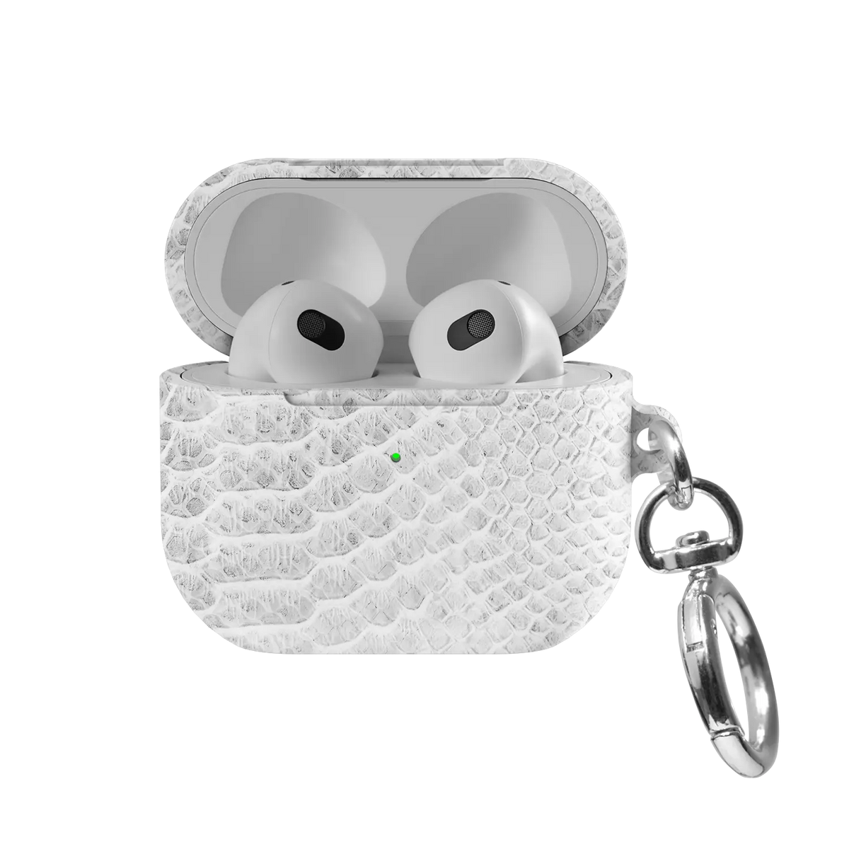 White Venom | White Snake Skin Print AirPods Case