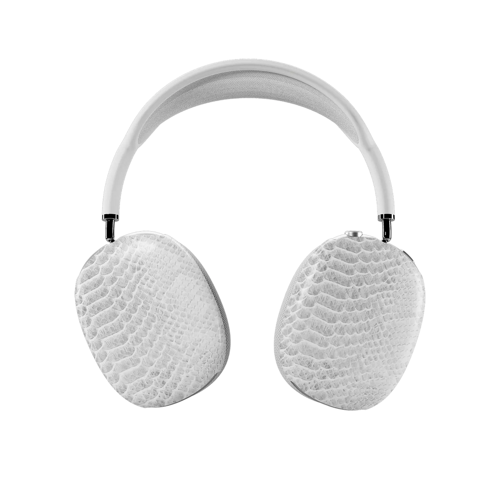 White Venom | White Snake Skin Print AirPods Max Case