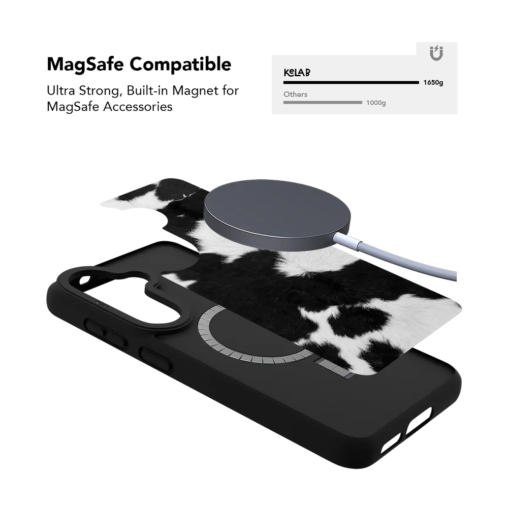 Samsung Galaxy phone case by KELAB with cow prints, recycled PC shell and shock absorbing liner