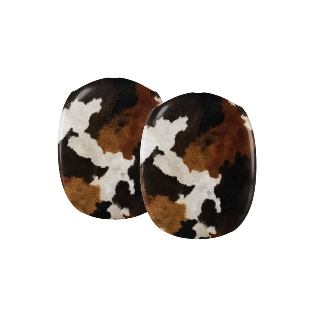 KELAB Airpods Max Cover with cow prints earcup covers set, snap-on fit, glossy hardshell