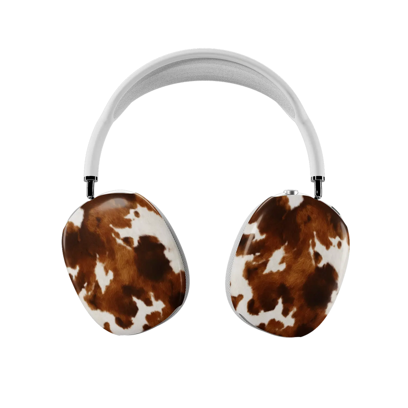 Milk & Mahogany | Brown & Cream Cow Print AirPods Max Case
