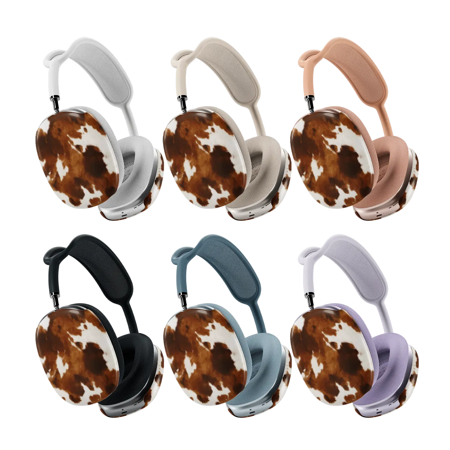Milk & Mahogany | Brown & Cream Cow Print AirPods Max Case