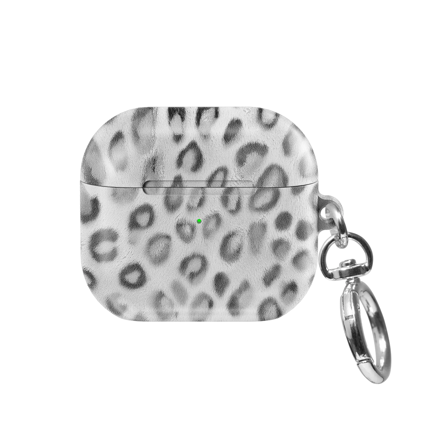 Platinum Predator | Black & White Cheetah AirPods Case - front view