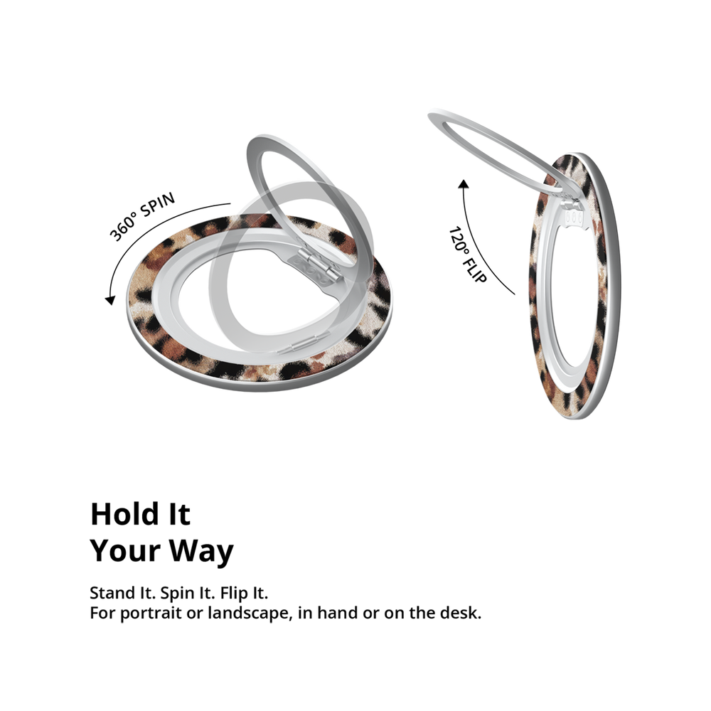Sahara Plush | Tan Cheetah Print MagSafe Ring Stand