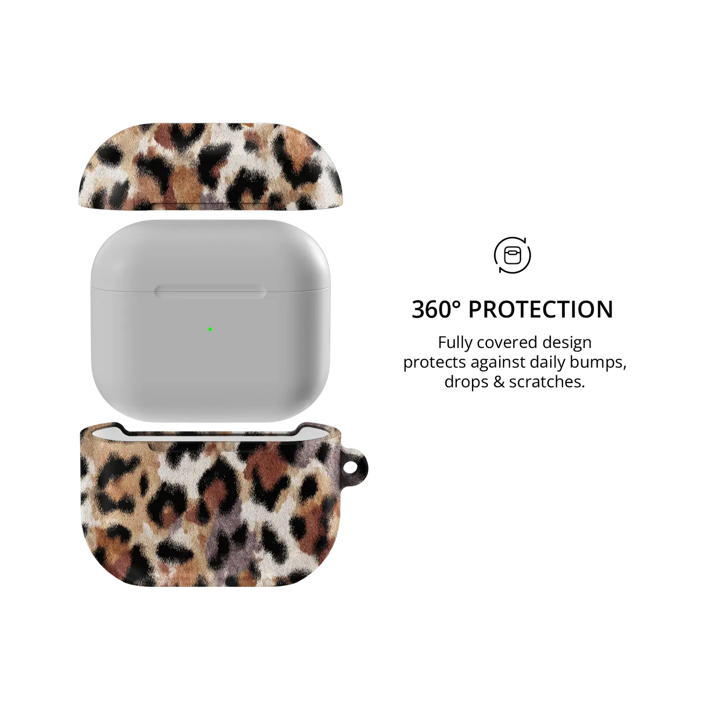 Sahara Plush | Tan Cheetah AirPods Case - 360 degree protection view