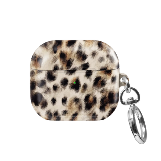 Arctic Aristocrat | Beige Cheetah AirPods Case - front view