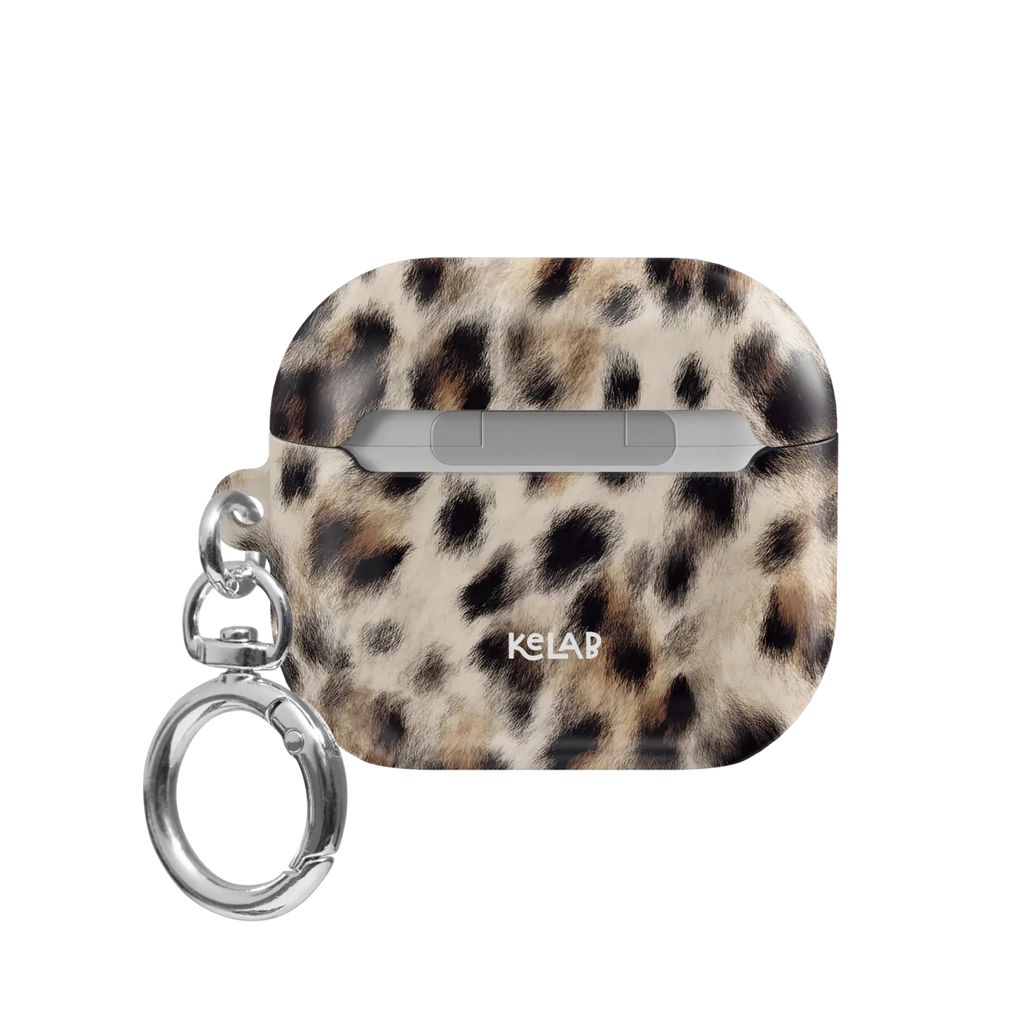 Arctic Aristocrat | Beige Cheetah AirPods Case - back view