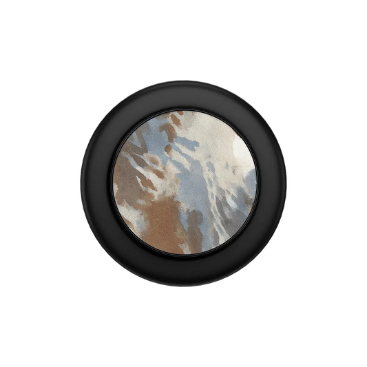 Black PopSocket with a multi-color abstract design for a phone grip and MagSafe compatibility