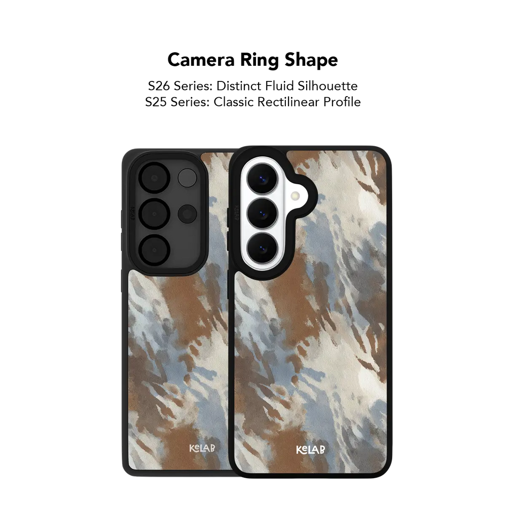 Close up of the camera ring cutout on the watercolor abstract Samsung Galaxy case