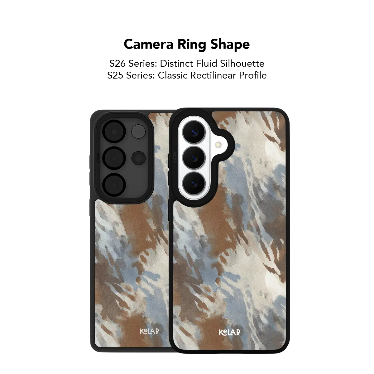 Close up of the camera ring cutout on the watercolor abstract Samsung Galaxy case