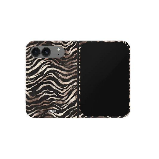 Zebra Stripe, Safari iPhone 18 Fold Case, unfolded front view