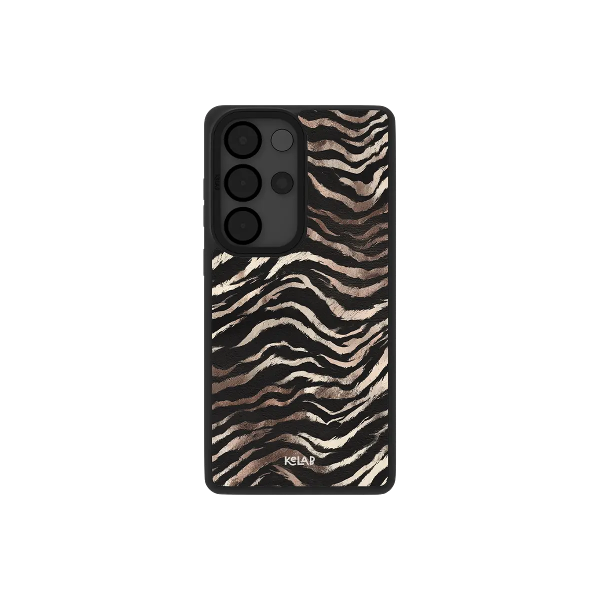 Samsung Galaxy phone case in a classic black and white zebra pattern with a modern design