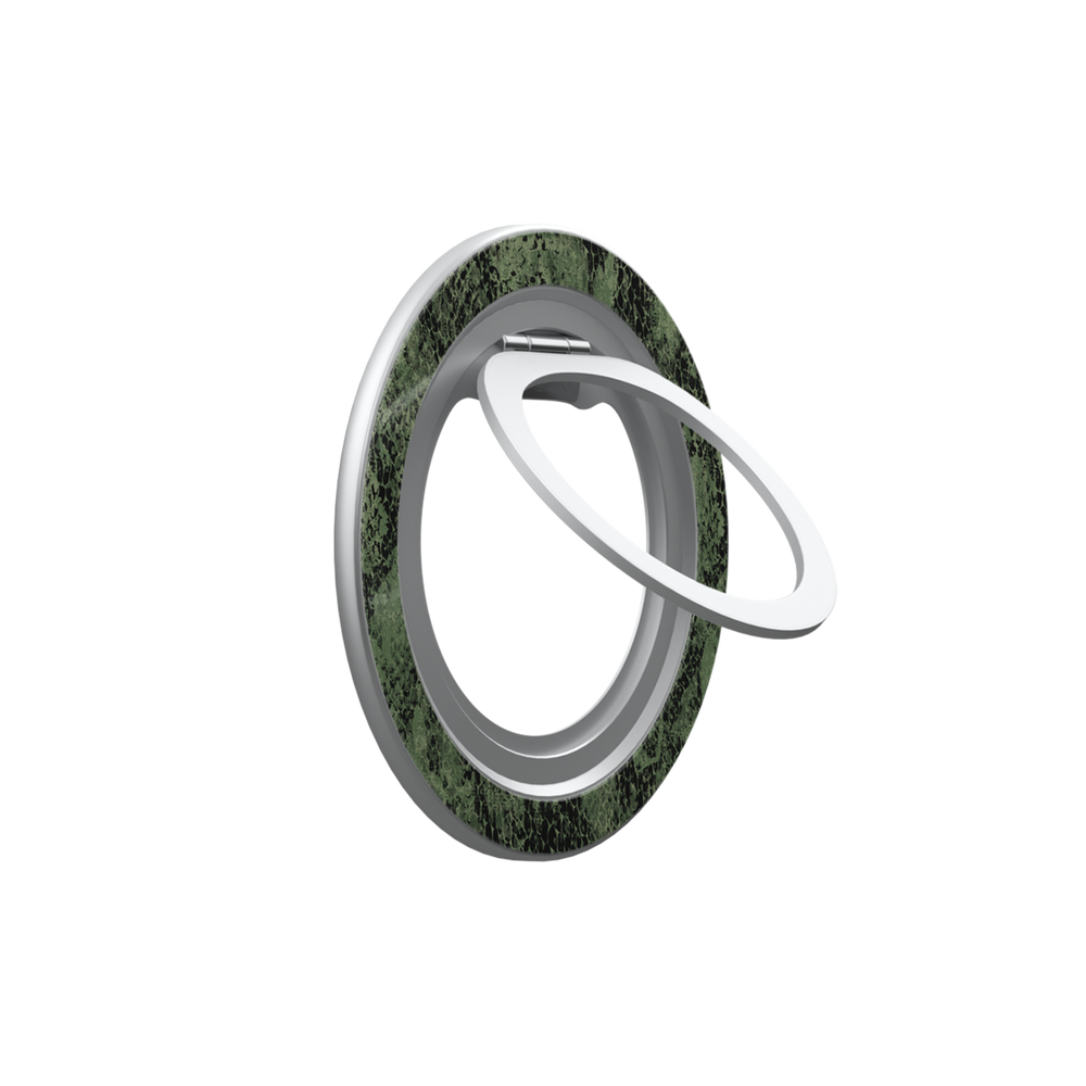 Emerald Python | Olive Green Snake Print MagSafe Ring Stand
