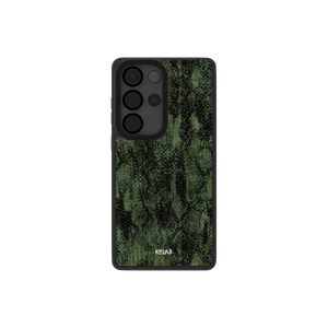 Samsung Galaxy phone case in a modern green snake pattern with a sleek design for protection
