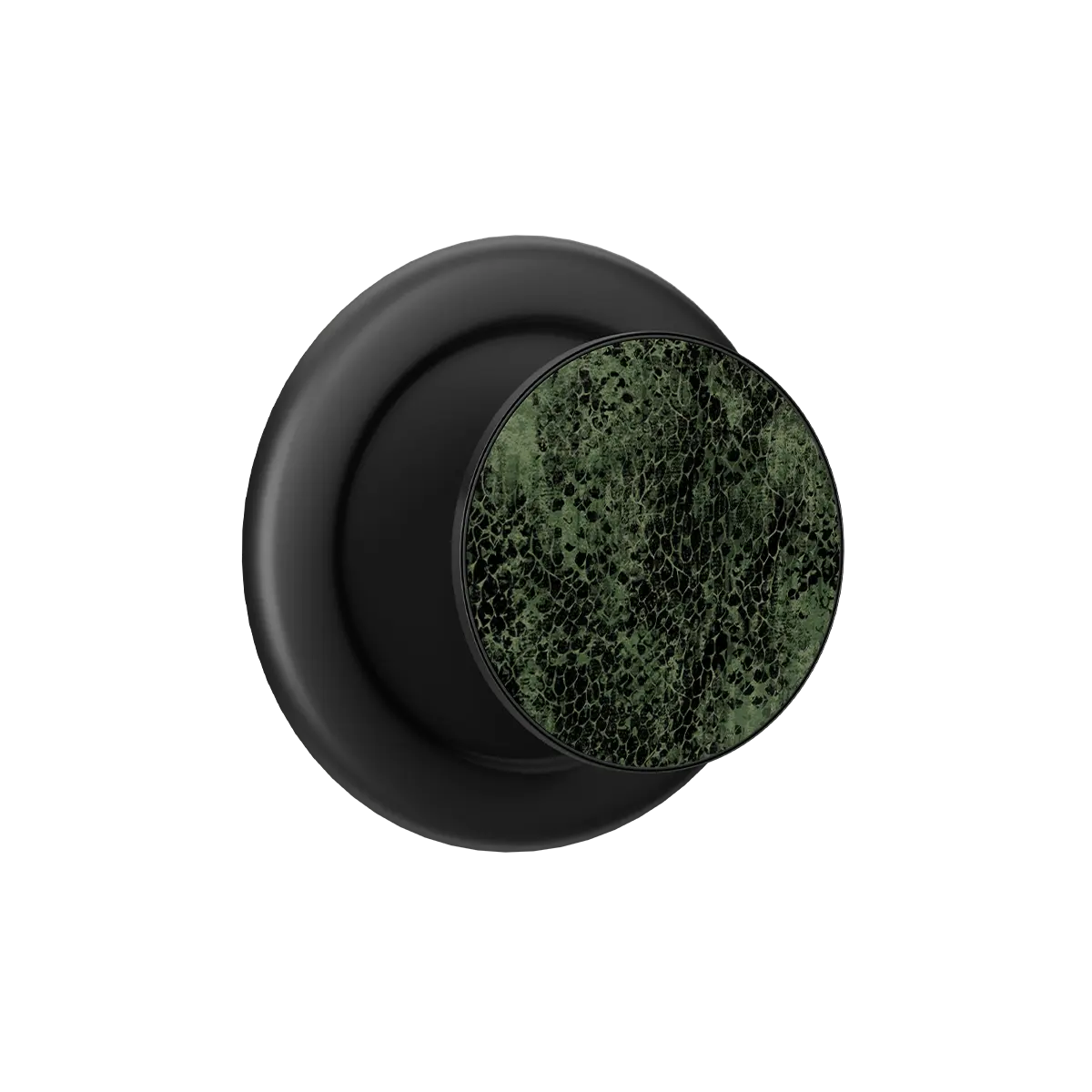 Black and olive snakeskin MagSafe phone grip with built-in strong magnets and pop grip design.