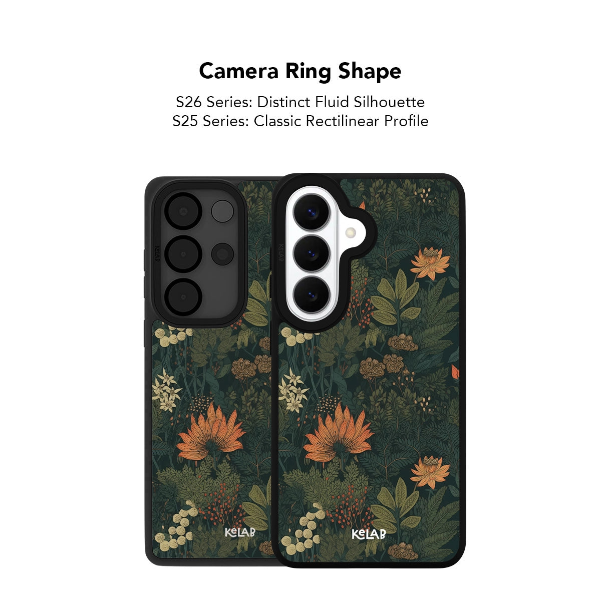 Floral patterned Samsung Galaxy phone case in TPU with a classic minimalist design