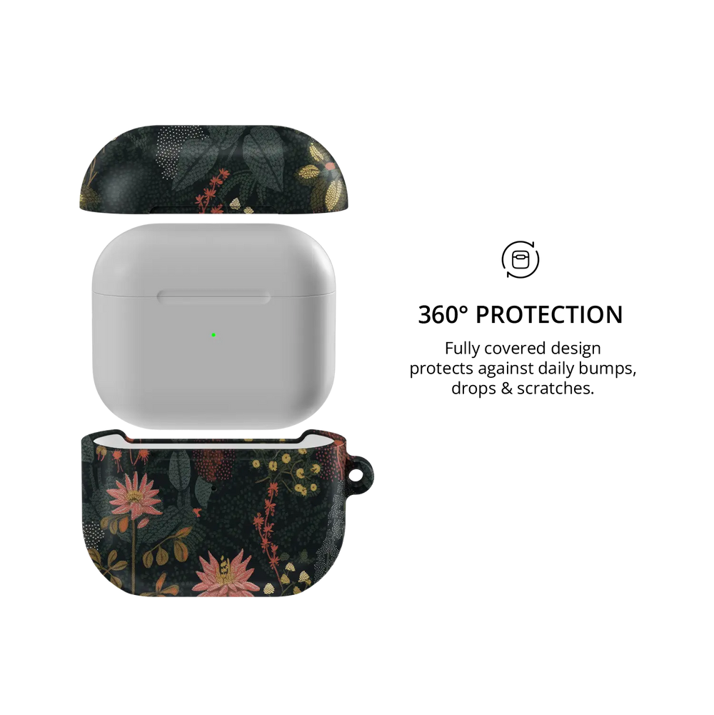 360-degree full-body coverage on the Starlit Botanica floral AirPods case