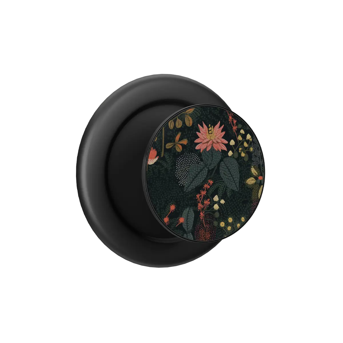 Starlit Botanica midnight floral MagSafe grip in Black, expanded view