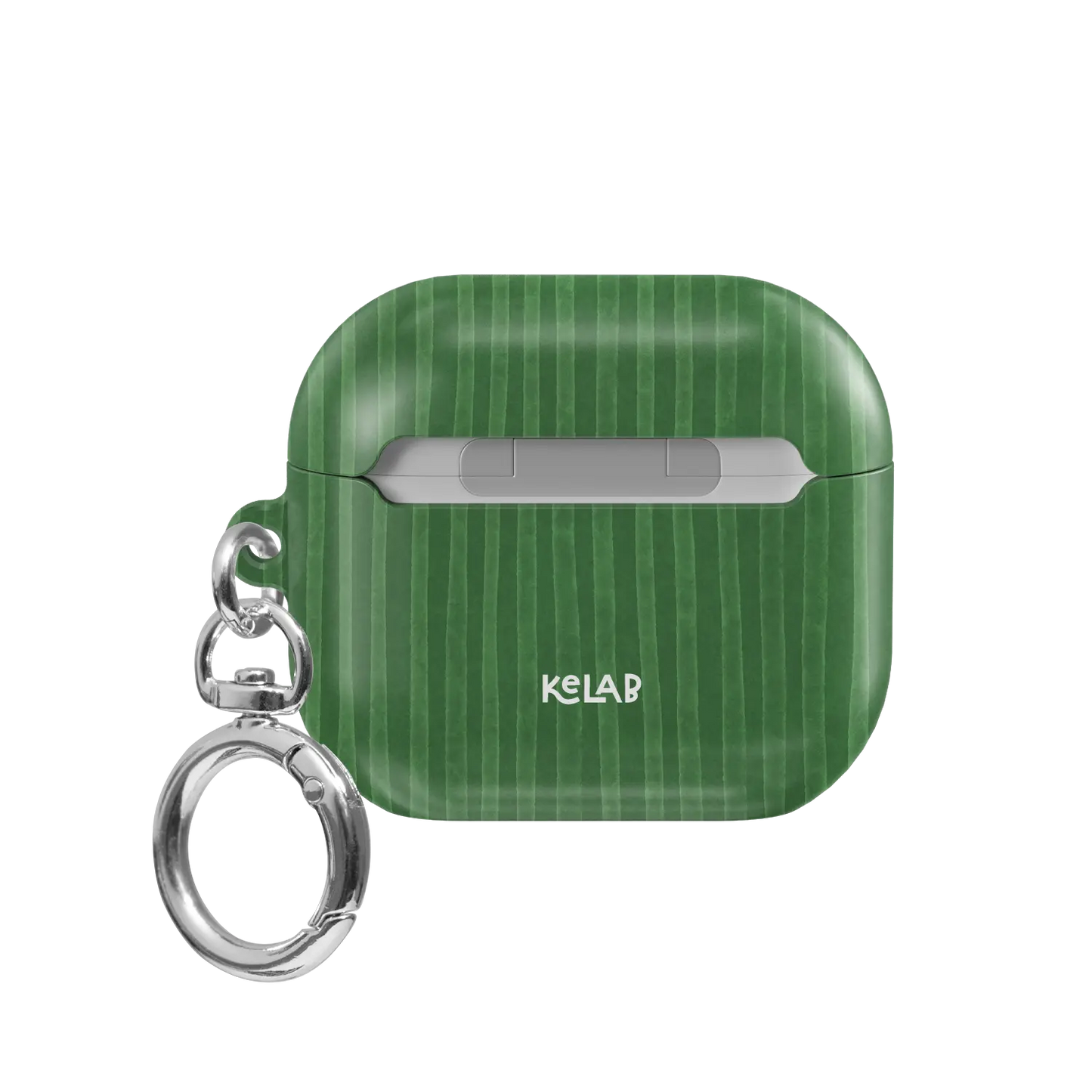 Green Stripe AirPods Case, back view