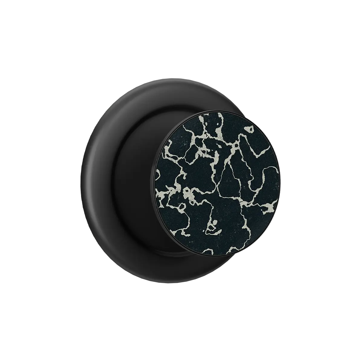 Black Obsidian Vein MagSafe phone grip with built-in strong magnets and pop grip design.