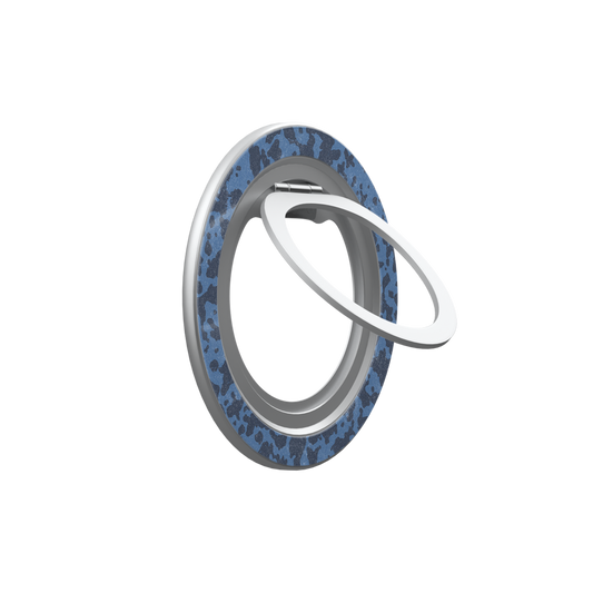 Deep Sea Static | Dark Blue Marble MagSafe Ring Stand
