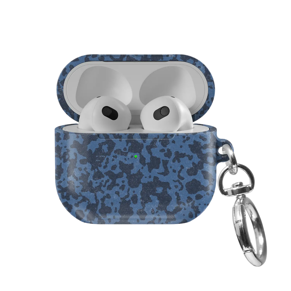 Blue Marble AirPods Case, front view with lid open
