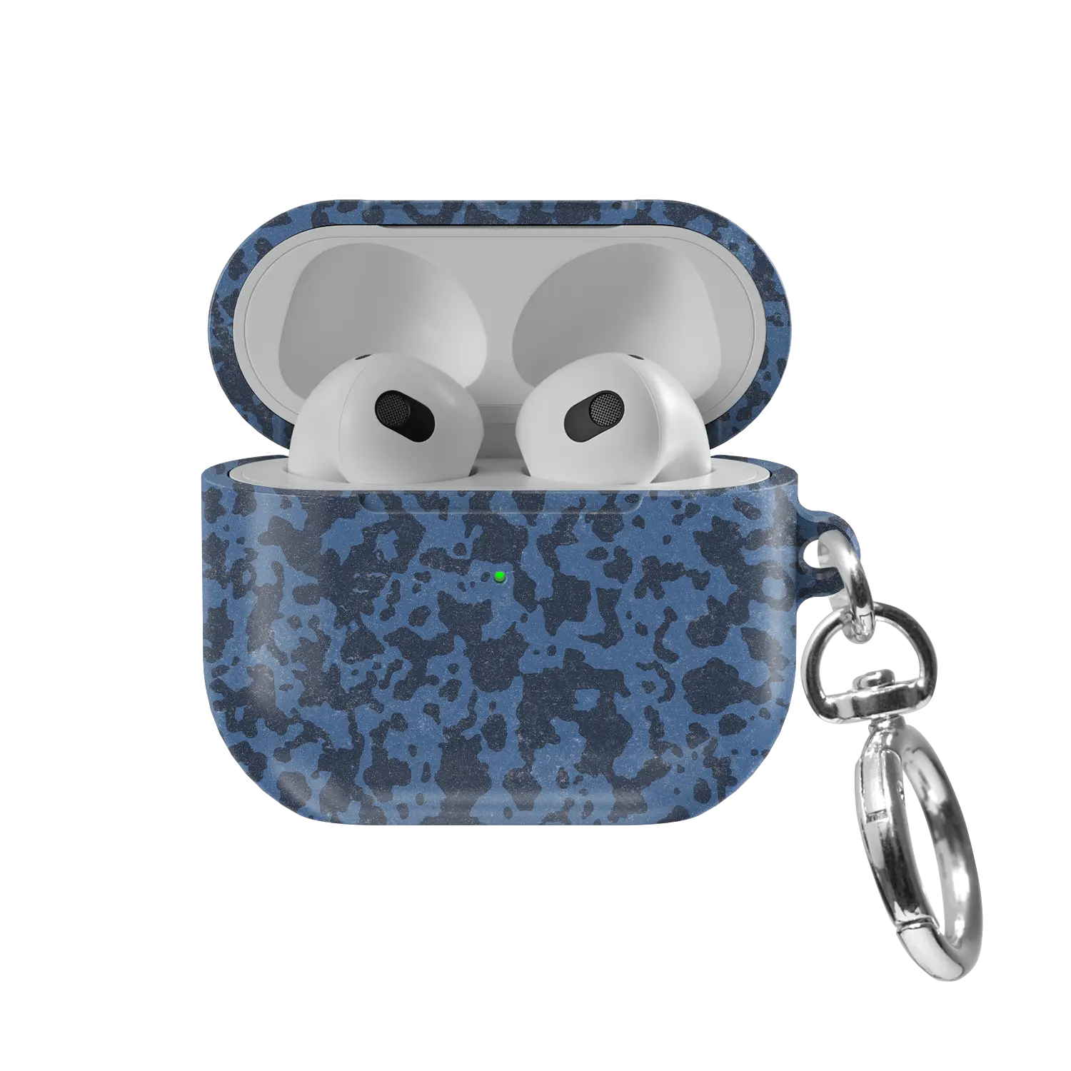 Blue Marble AirPods Case, front view with lid open